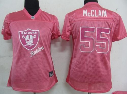 Raiders #55 Rolando McClain Pink 2011 Women's Fem Fan NFL Jersey - Click Image to Close